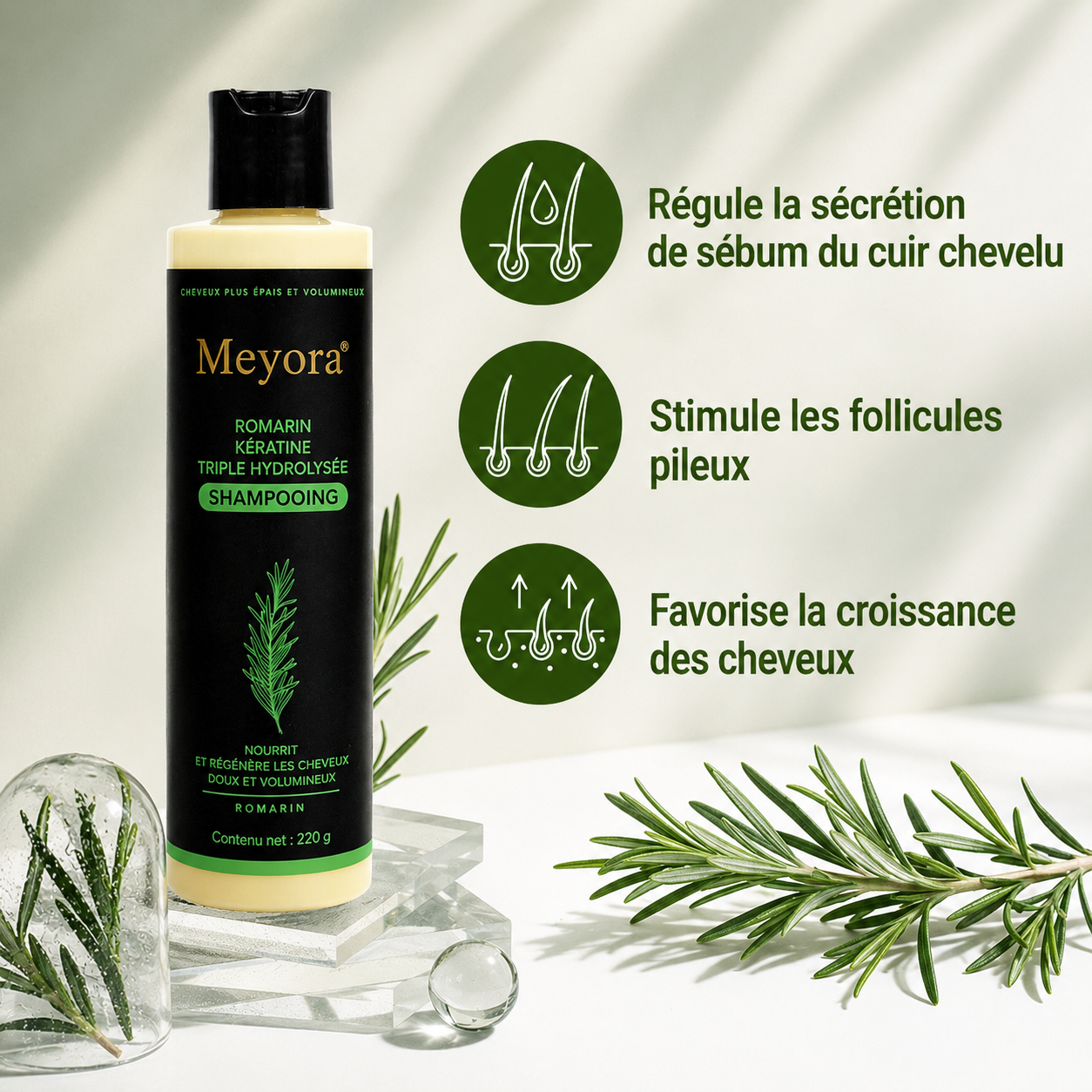 Shampooing Meyora Volumisant pour Cheveux Plus Épais