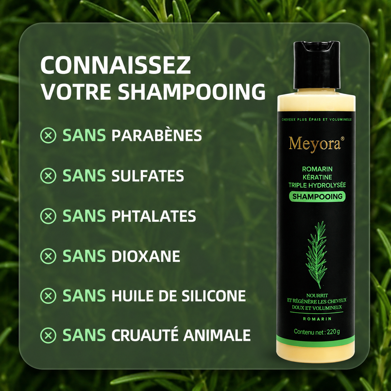 Shampooing Meyora Volumisant pour Cheveux Plus Épais